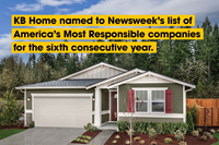 KB Home named to Newsweek's 2026 list of America's most responsible companies.